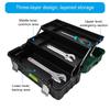 17inch Toolbox Organizers Storage Case With Three Foldable Trays and Lockable Lid, Portable Dividers And Carrying Handle