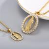 Collier Pendentif Vierge Marie Hip Hop pour Hommes Femmes Couleur Or Acier Inoxydable Bijoux Personnalisés Accessoires Zircone