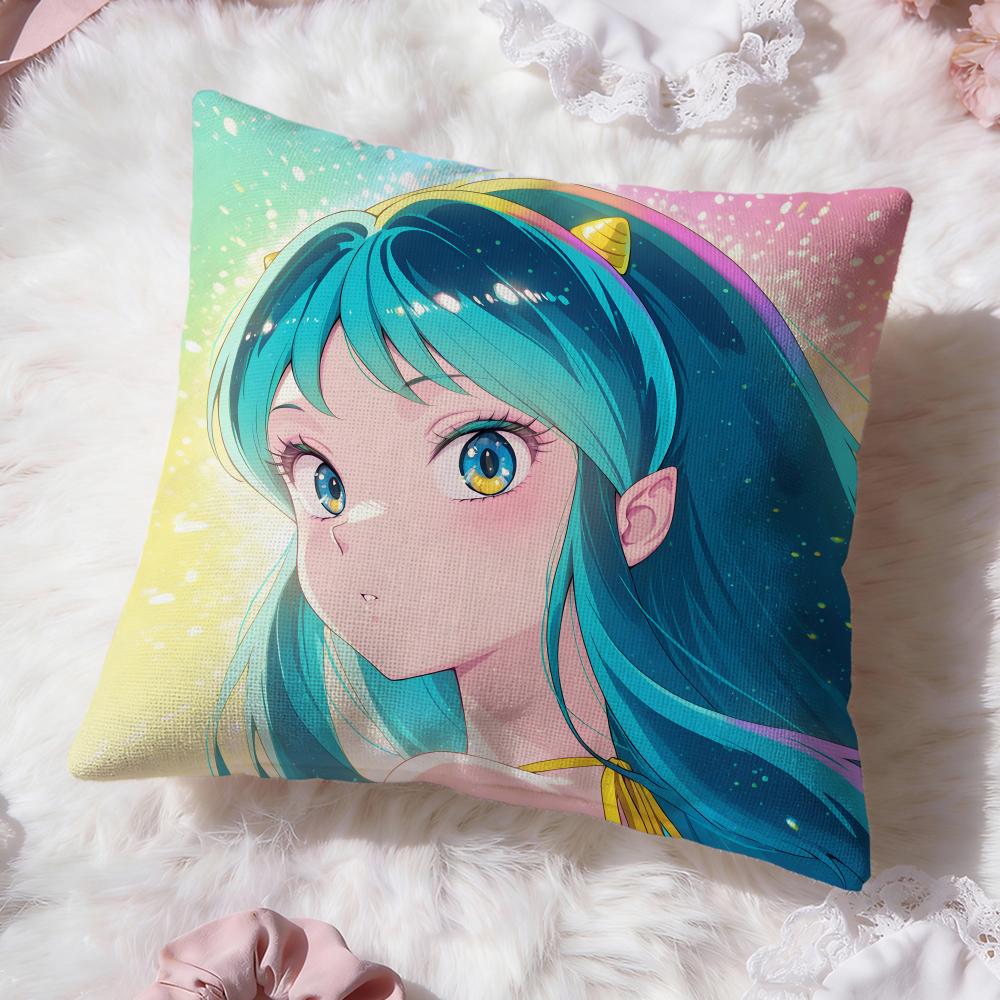 Cuscino Carino Anime U-Urusei Yatsura Copricuscino Comfort Premium Reversibile Copricuscino - Design Due in Uno per Qualsiasi Stanza e Interno Auto