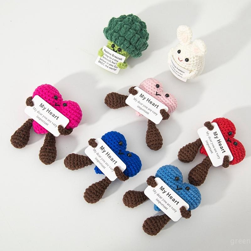 Szydełkowanie Mini Ozdoba Serce Kieszonkowe Przytulenie z Kartką Walentynki Mały Prezent dla Pary Wiszący Wisiorek Akcesoria