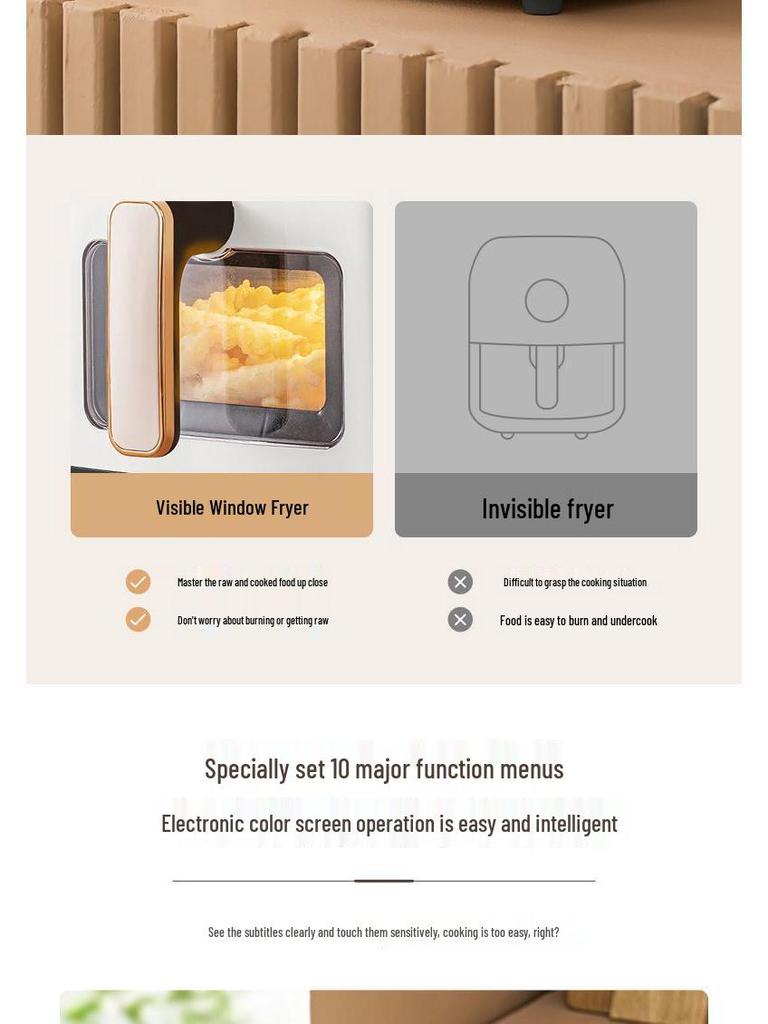Intelligente Multifunktions-Heißluftfritteuse mit Touchscreen - Große Kapazität, Ölfreies Kochen, Alles-in-Einem-Ofen