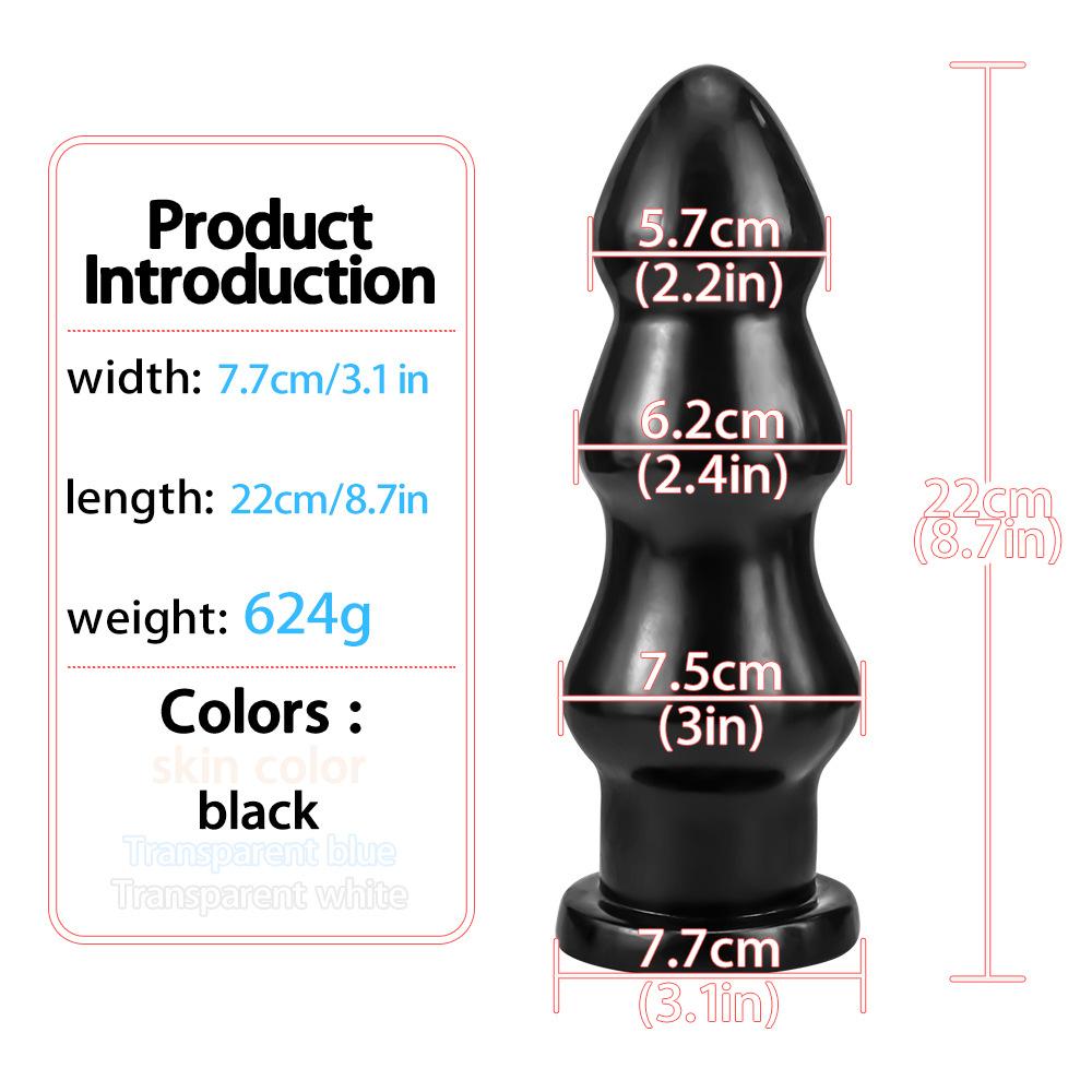 Crystal Clear Anal Beads for Men - Thick Stretching Anal Plug & Realistic Dildo - Discreet Adult Toy