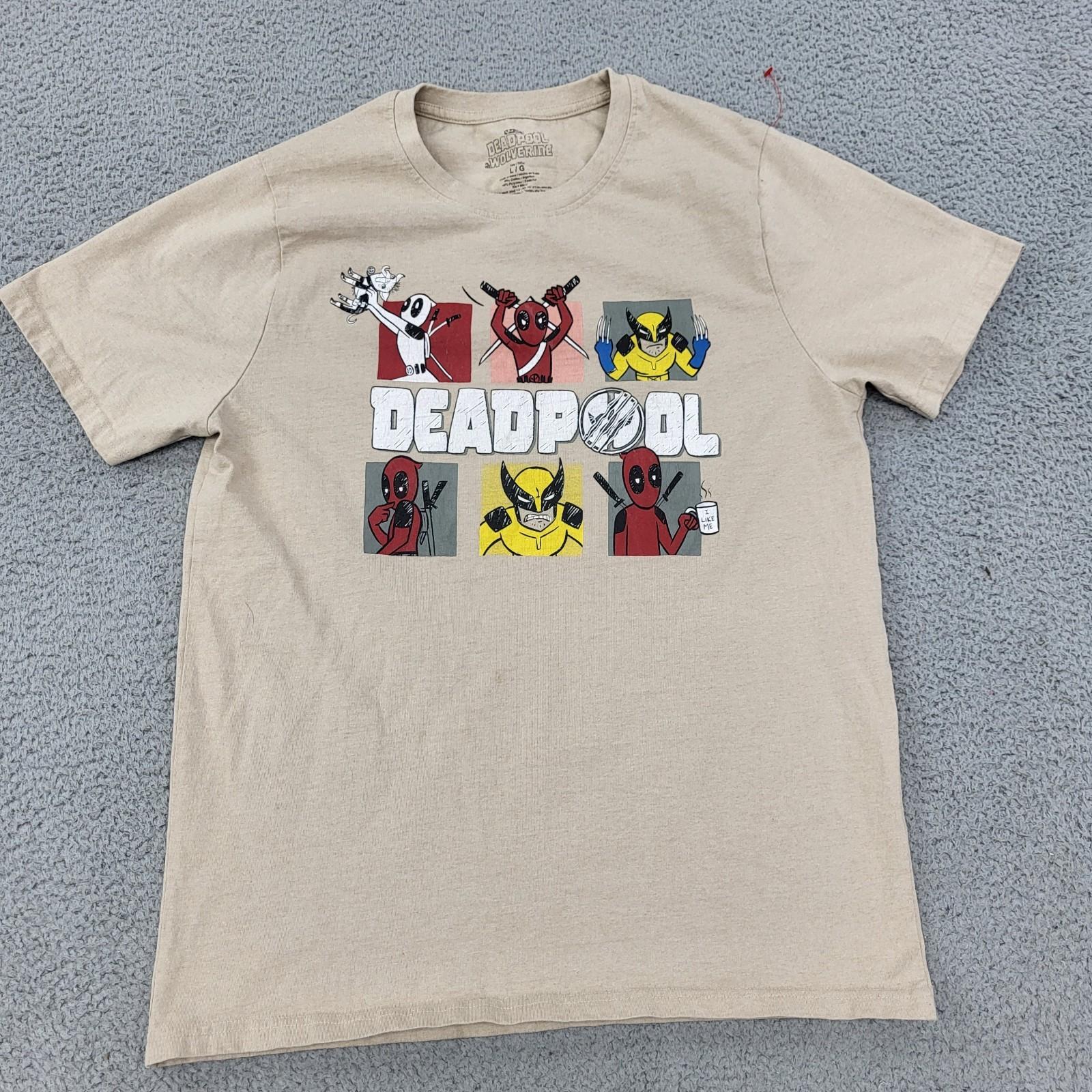 Marvel Studios Deadpool & Wolverine Shirt Mens Large Beige Graphic S