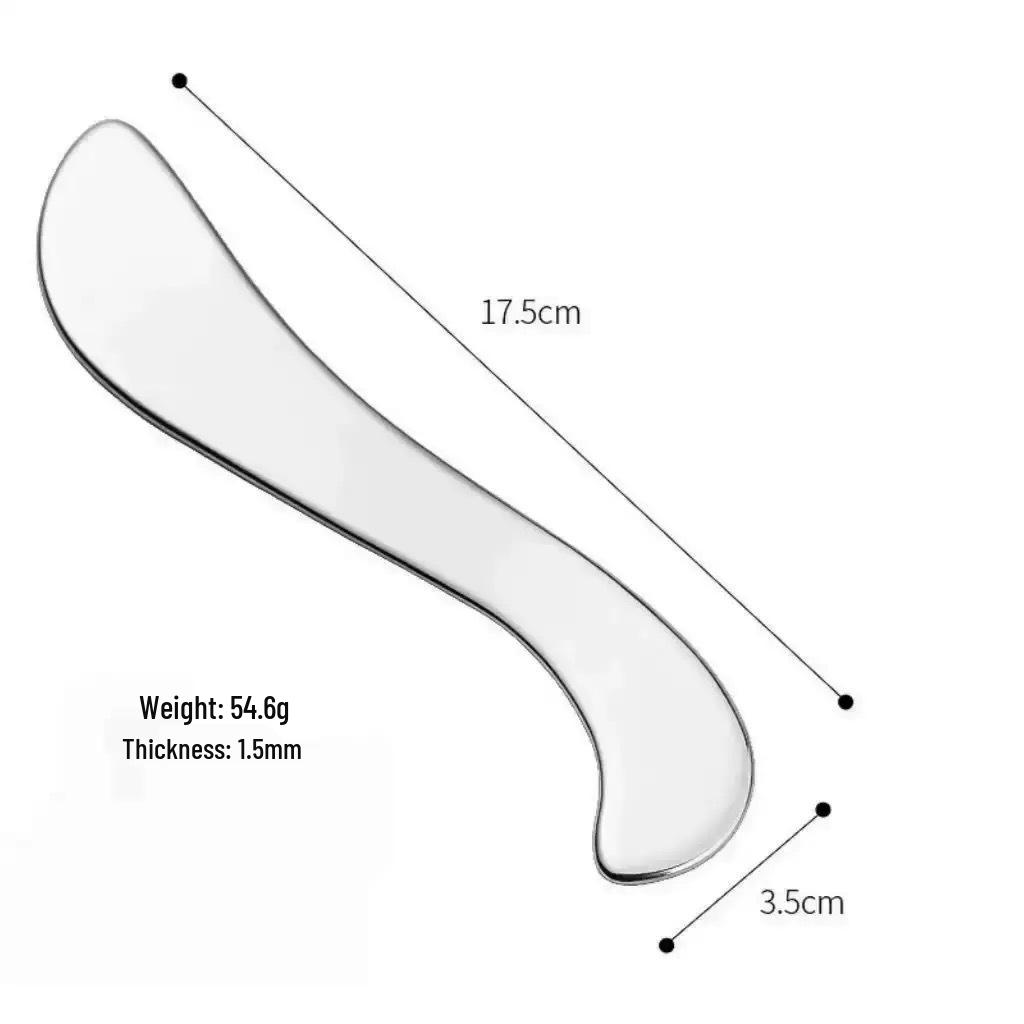 Heart-Shaped Stainless Steel Gua Sha Board for Facial Firming and Lifting Massage – Large Size, Multifunctional Fascia Tool.