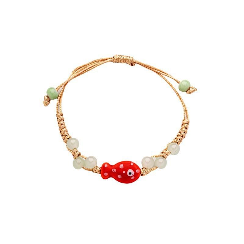 Keramikschmuck Niedliches Cartoon-Fisch Armband Handgewebter Schmuck