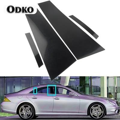 4 Pièces Montants de Pilier Noir Brillant Adaptés Pour MERCEDES CLS C219 2006 2007 2008 2009 2010 2011 Accessoires de Cache Décoration de Fenêtre Latérale de Porte