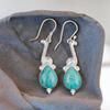 Natural Amazonite Gemstone 925 Sterling Sivler Handmade Jewelry Earrings For Mom EE-37-23