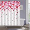 Valentine'S Day Heart Shower Curtain Pink Red Gradient Pattern Waterproof Polyester Bath Curtain With Hooks For Bathroom Decor