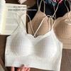 Camisole mit Kreuzschnürung am Rücken gegen Durchscheinen: Gesammelt, Atmungsaktiv, Sexy, Langes Frühjahrs-Sommer-Layer.