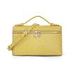 First-layer Cowhide Ostrich Pattern Lunch Box Bag High-quality Leather Women's New Style Handbag Cross-body Cosmetic Single Shoulder
