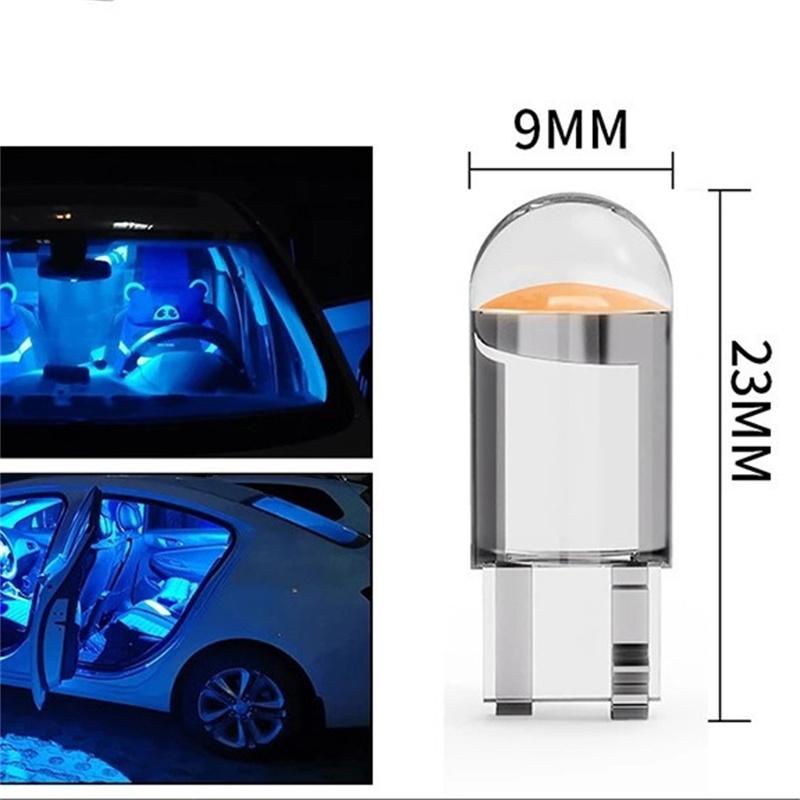 10/20/50PCS T10 DC 12V Car LED Light Canbus Glass COB 6000k Reading Dome Lamp Marker Wedge License Plate Light Bulb Wholesale