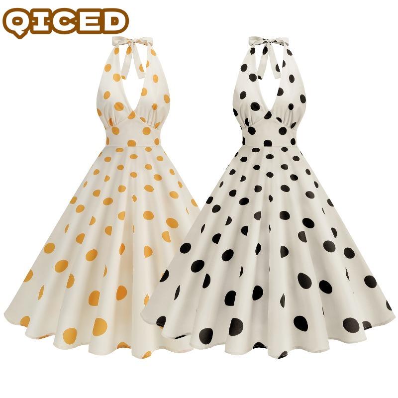 QICED Abiti Casual Senza Maniche con Scollo a V per Estate e Primavera