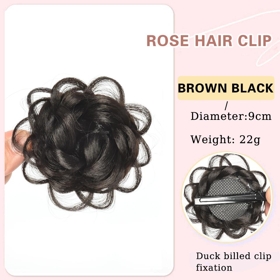 

Синтетический парик-голова Маруко, зажим для головы с розовым бутоном, артефакт для ленивой завивки волос, заколка для головы принцессы, наращивание волос для женщин