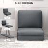 Foldable Floor Chair with Cushion, Convertible Padded Sofa, Living Room, Guest Room, Office, 75 X 268 X 18 Cm, Dark Grey