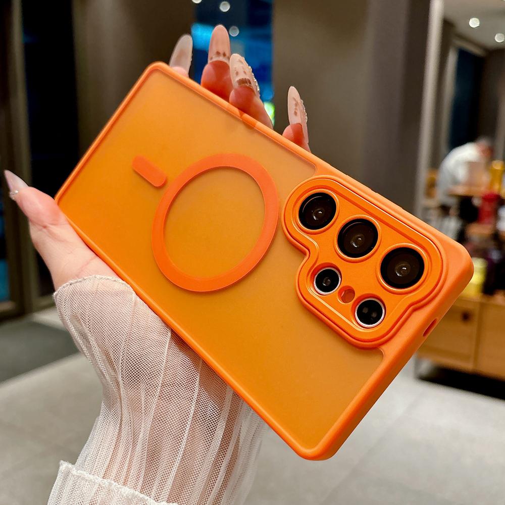 KEYSION Luxury Matte Translucent Magnetic Case for Samsung Galaxy S25 S26 Ultra 5G S26+ S25 FE Shockproof Armor Phone Cover