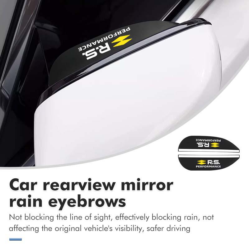 2PCS Car Rearview Mirror Sticker Rain Eyebrow Protector Cover For Renault RS Clio Scenic Logan Megane Koleos Sandero Safrane S444