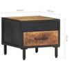 Nightstand 40 x 40 x 35 cm Rough Mango Wood