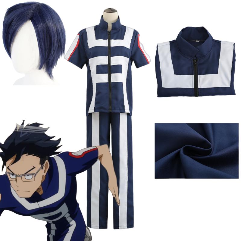 

Аніме My Hero Academia Iida Tenya Todoroki Shoto Cosplay Gym Outfit Топи Штани Перука Halloween Carnaval Party Costumes XS-(Costume+Wig)