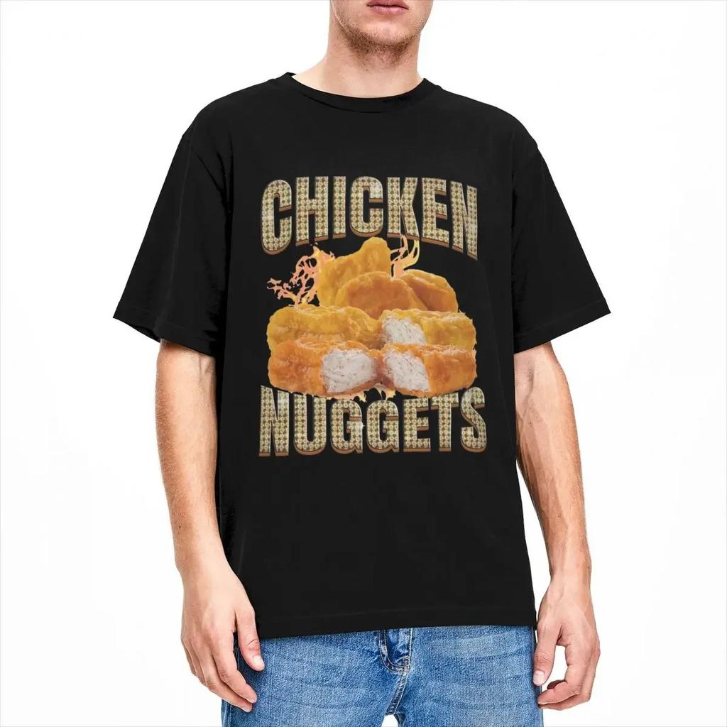 Summer New Style Humor Funny Chicken Nuggets Lovers Male Tee Cotton Humor Junk Food Tees Shirt Birthday Present Clothes Tops