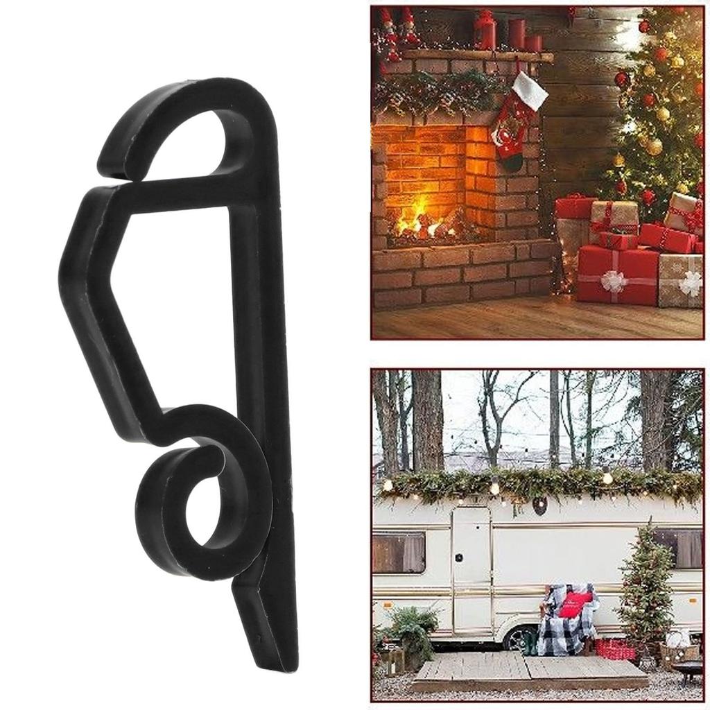 100pcs Christmas Lights Gutter Clips Reusable Waterproof Frostproof Plastic Gutter Clips String Light Hooks for Party