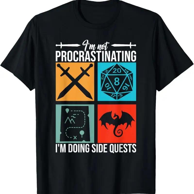 Im Not Procrastinating Doing Side Quests RPG Graphic TShirt Unisexs Cotton Crew Neck Tee S