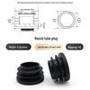 Black Round Plastic End Cap for Chair and Table Legs, Stainless Steel Plug, Tube Stopper