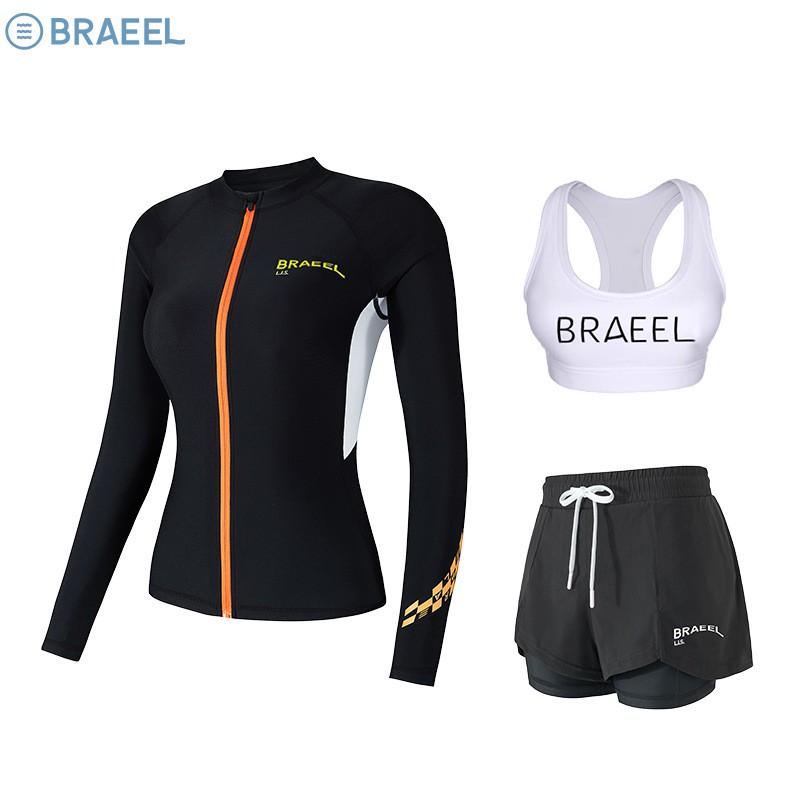 Womens UV Protection Rash Guard Set Long Sleeve Top Pants Swimming Snorkeling Diving Surfing