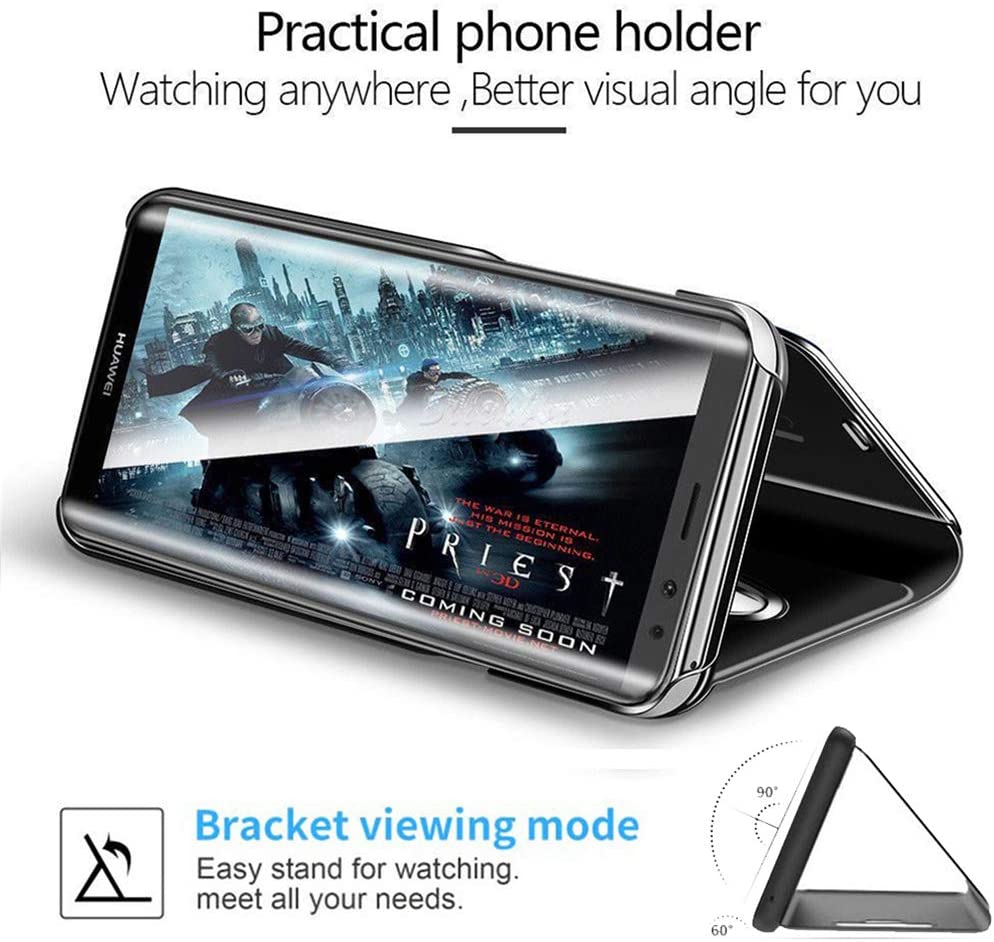 Luxury Mirror Smart Protect Case For Samsung S26 S25 Ultra S24 Plus S23 Plus S21 S20 FE S25 Edge Leather Flip Suppor Phone Cover
