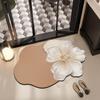 Flower Shaped Diatomite Floor Mat Fast Absorbent Non Slip Easy Clean For Bathroom Kitchen Entryway Use