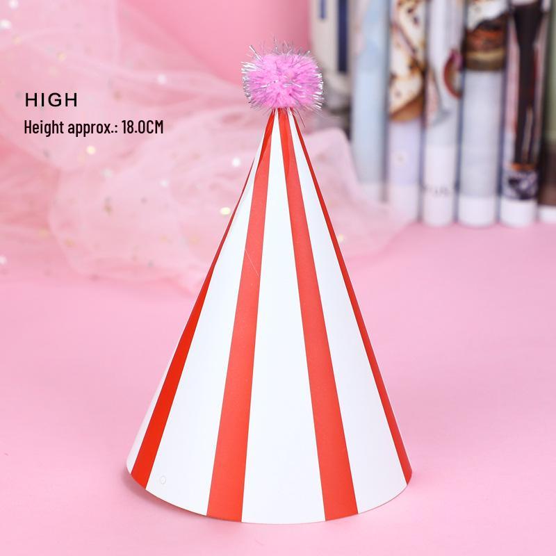 Shiny Cute Birthday Hat with Plush Ball for Party Costumes (Child & Adult)