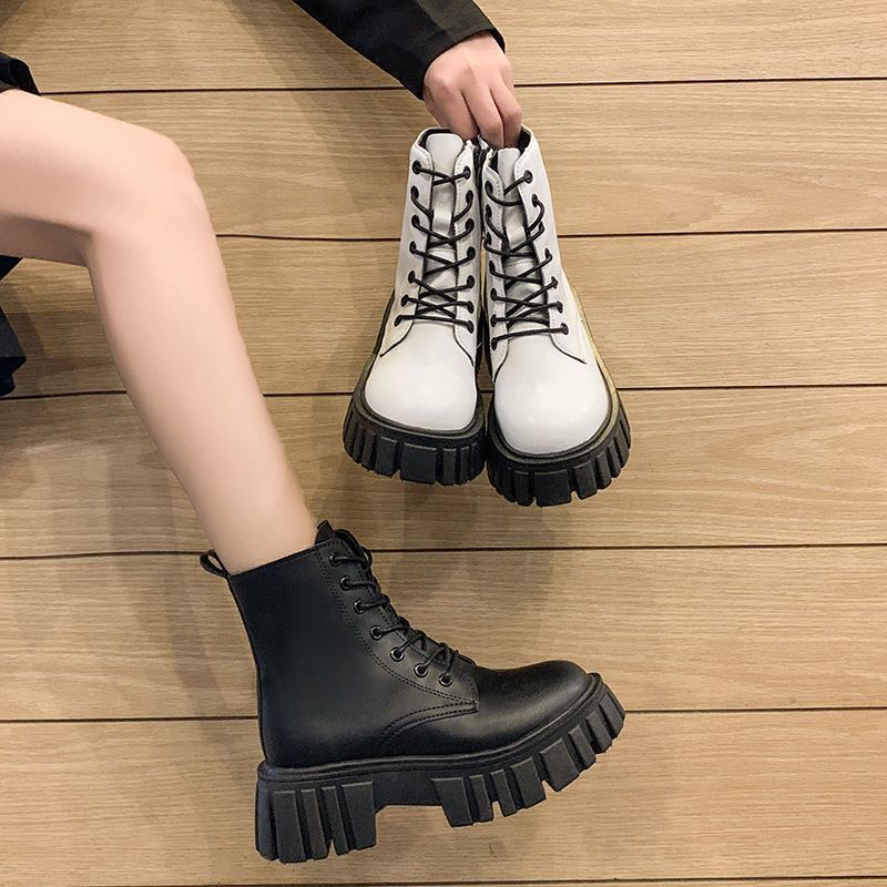 Versatile short boots British platform locomotive single boots New Martin boots for women in spring and autumn 2025