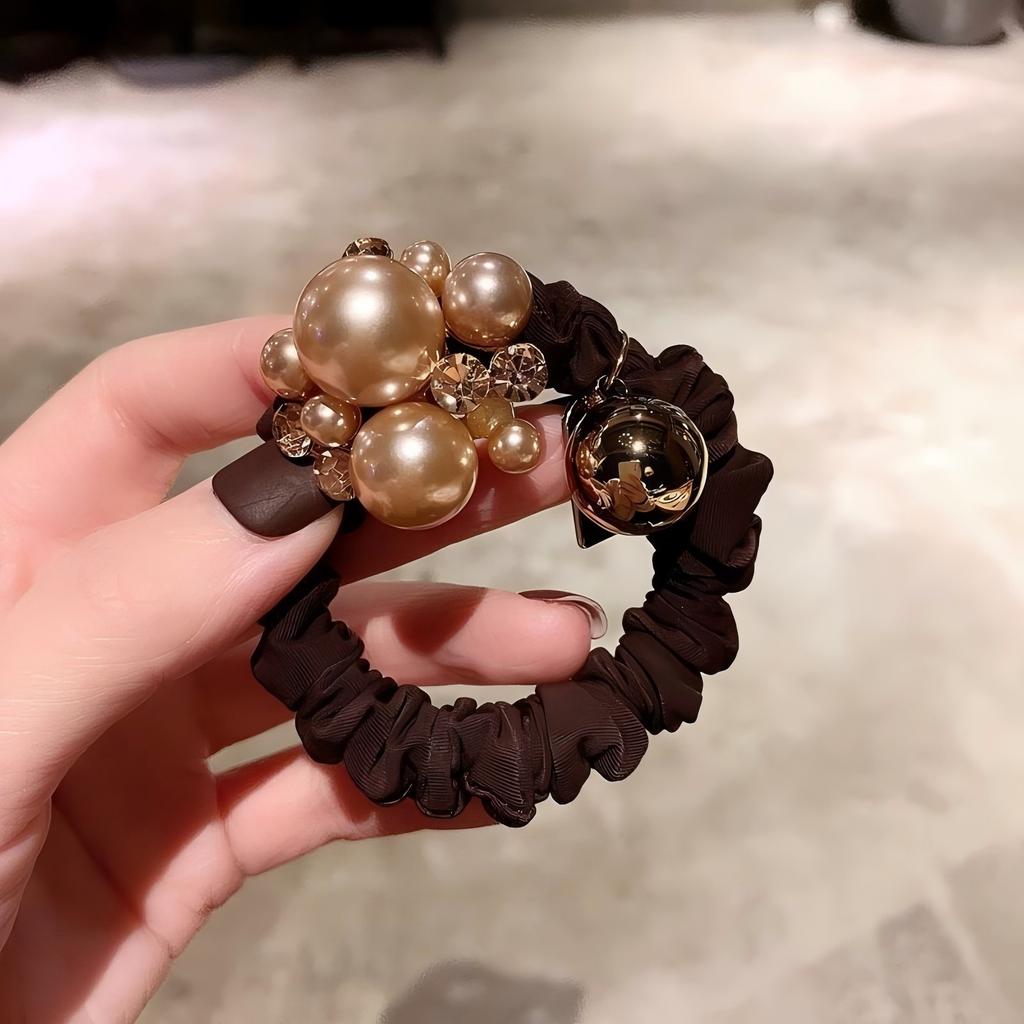 1/2pcs Elegant Bohemian Headband Pearl Ponytail High Elasticity Rubber Band for Women Daily Wear Fashion Simple Hair Accessories