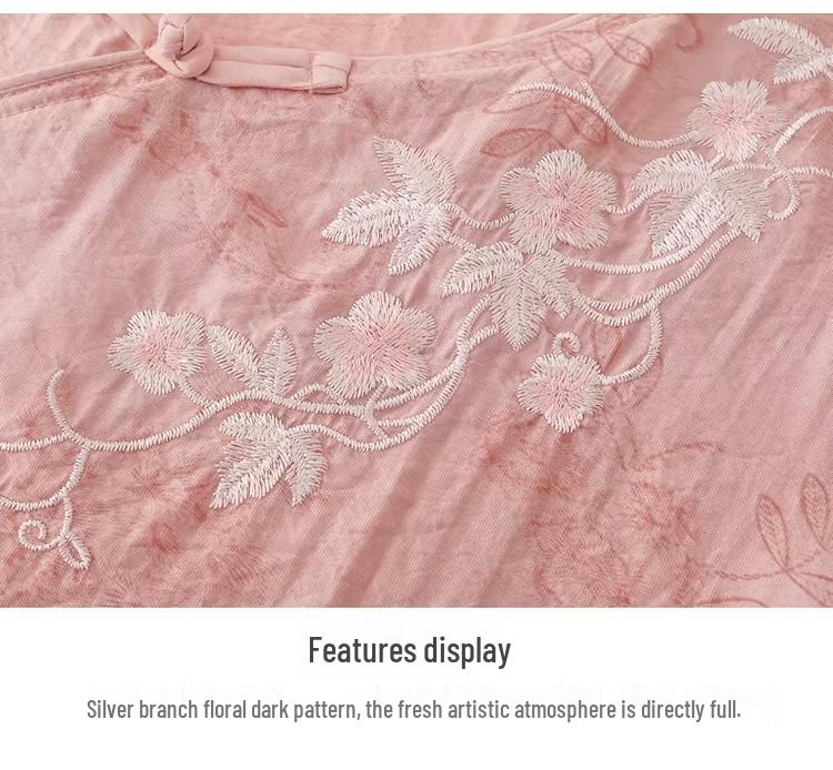 Mother's Day Retro Embroidered Short-Sleeve T-Shirt - Fashionable, Loose, and Versatile Summer Top