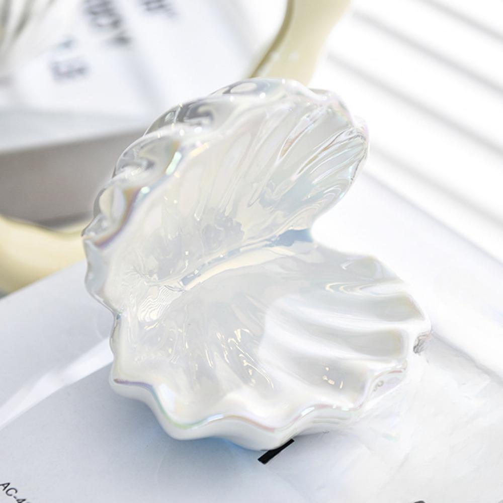 Ceramic Ceramic Jewelry Storage Box Shell Shape Necklace Pendant Tray Mini Jewelry Organizer For Party Valentines Day Home Decor