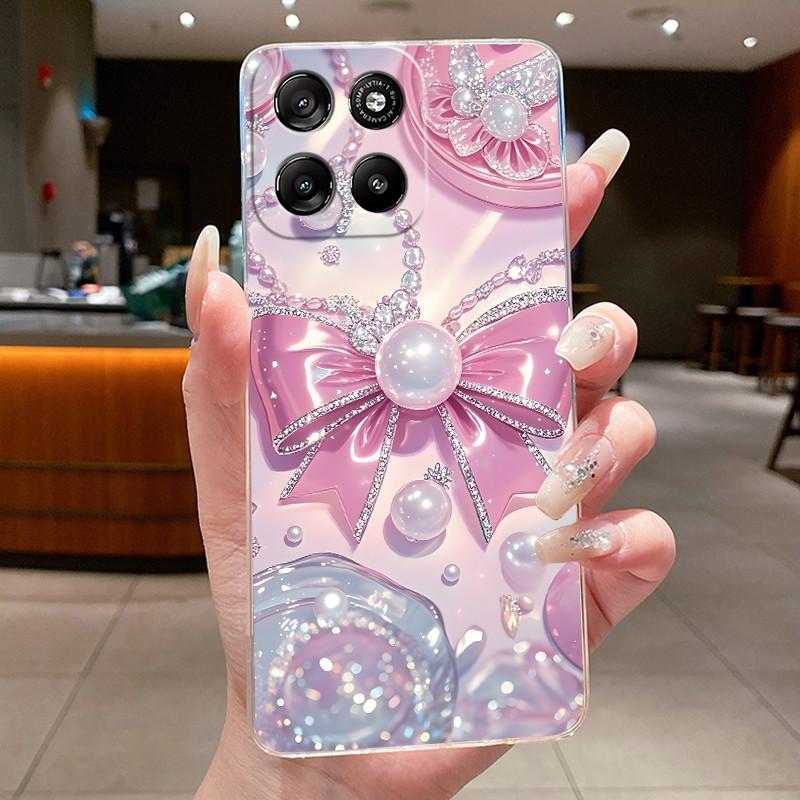 For Motorola Moto G57 Power / G67 Power 5G Case Clear Luxury Fashion Butterfly Flowers Soft TPU Silicone Casing Protective Cover