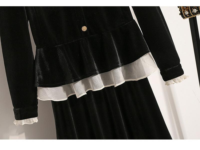 Plus Size Women's Autumn & Winter High-End Loose Top with Black Skirt Two-Piece Set