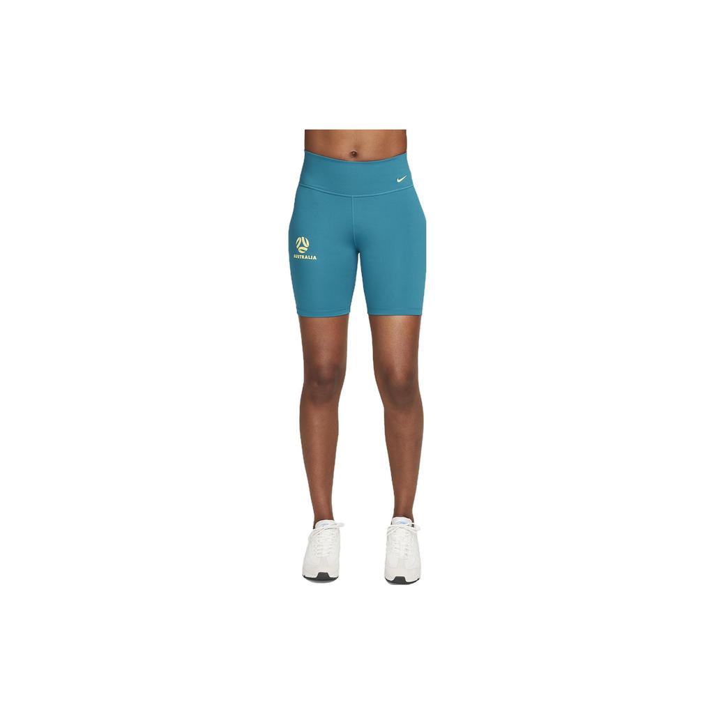 Nike One Mid-Rise Australia Letter Print Slim Fit Straight Leg Fitness Shorts Women Shorts Deep-Green DV2054-301