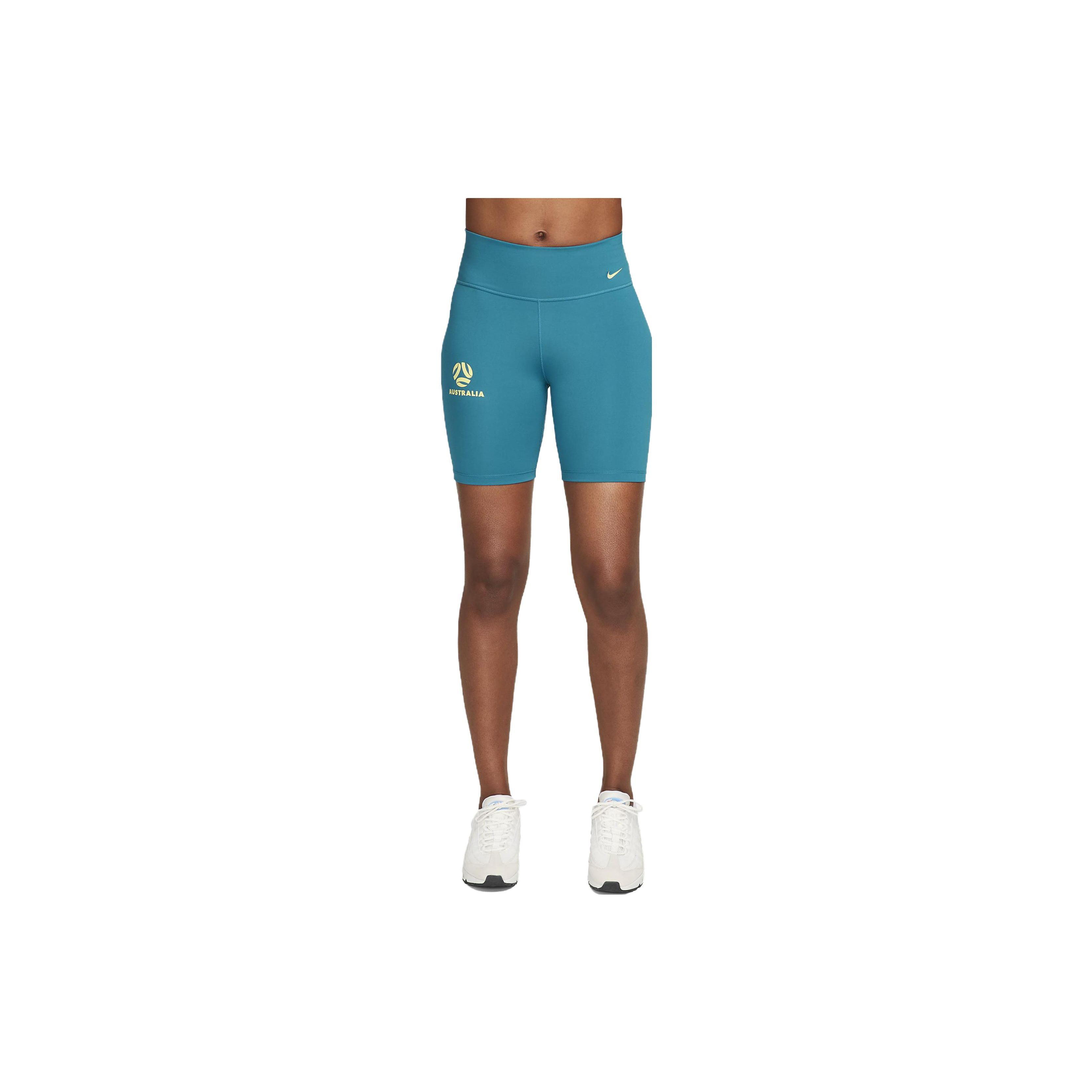 

Nike One Mid-Rise Australia Letter Print Slim Fit Straight Leg Fitness Shorts Women shorts Deep-Green DV2054-301 S