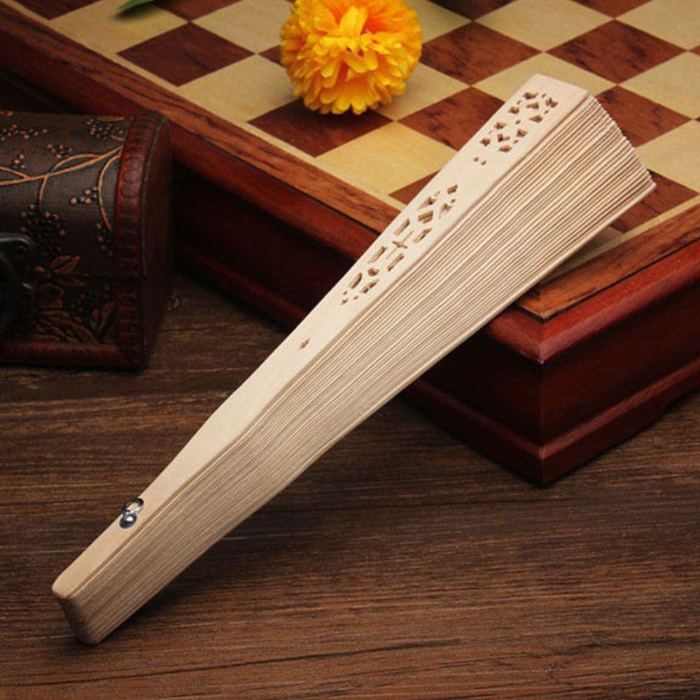 Home Decoration Gift Flower Hollow Wedding Party Fragrant Chinese Style Folding Fan Bamboo Wooden