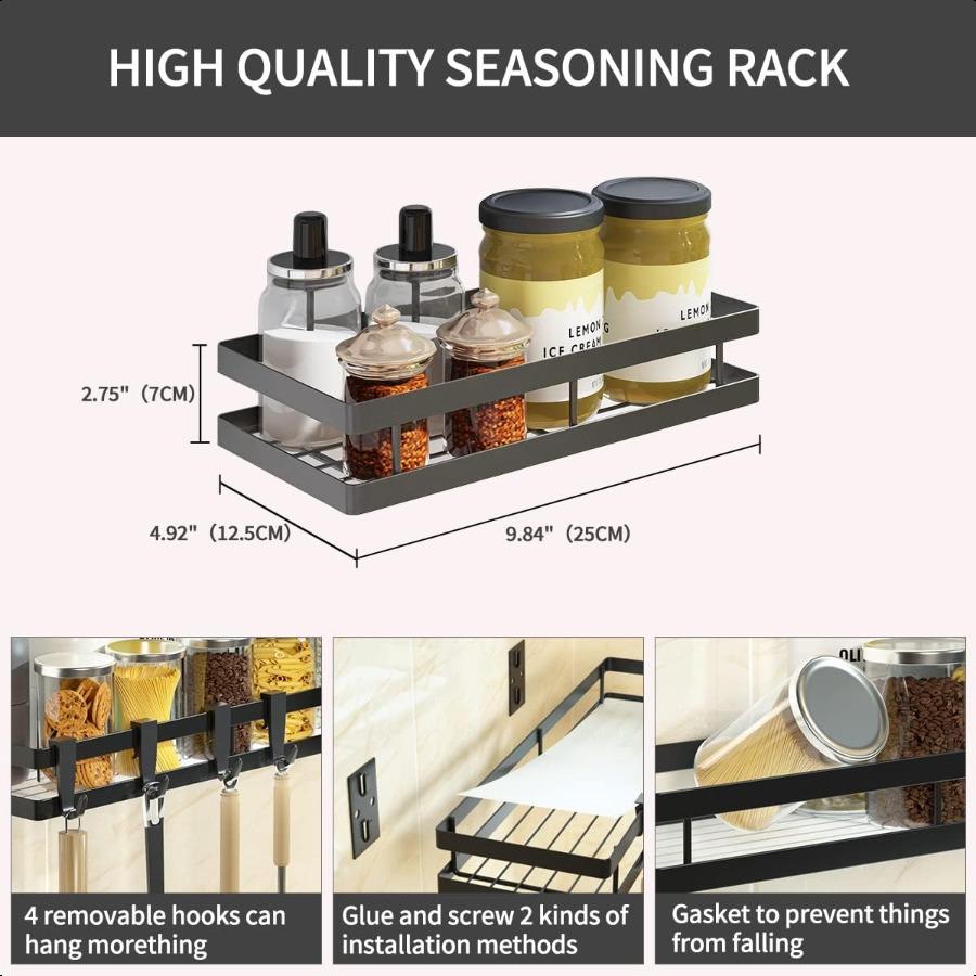 

Органайзер для специй настенный 10 подвесной черный полка-органайзер для специй фермерский органайзер для приправ полки-держатели для United States