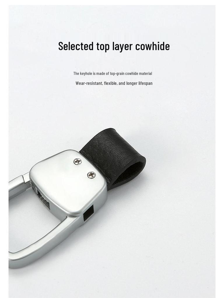 Cabrón Skóra Naturalna Uniwersalny Brelok do Samochodu - Pasuje do Wszystkich Etui na Klucze z Wysokiej Klasy Kwadratową Klamrą