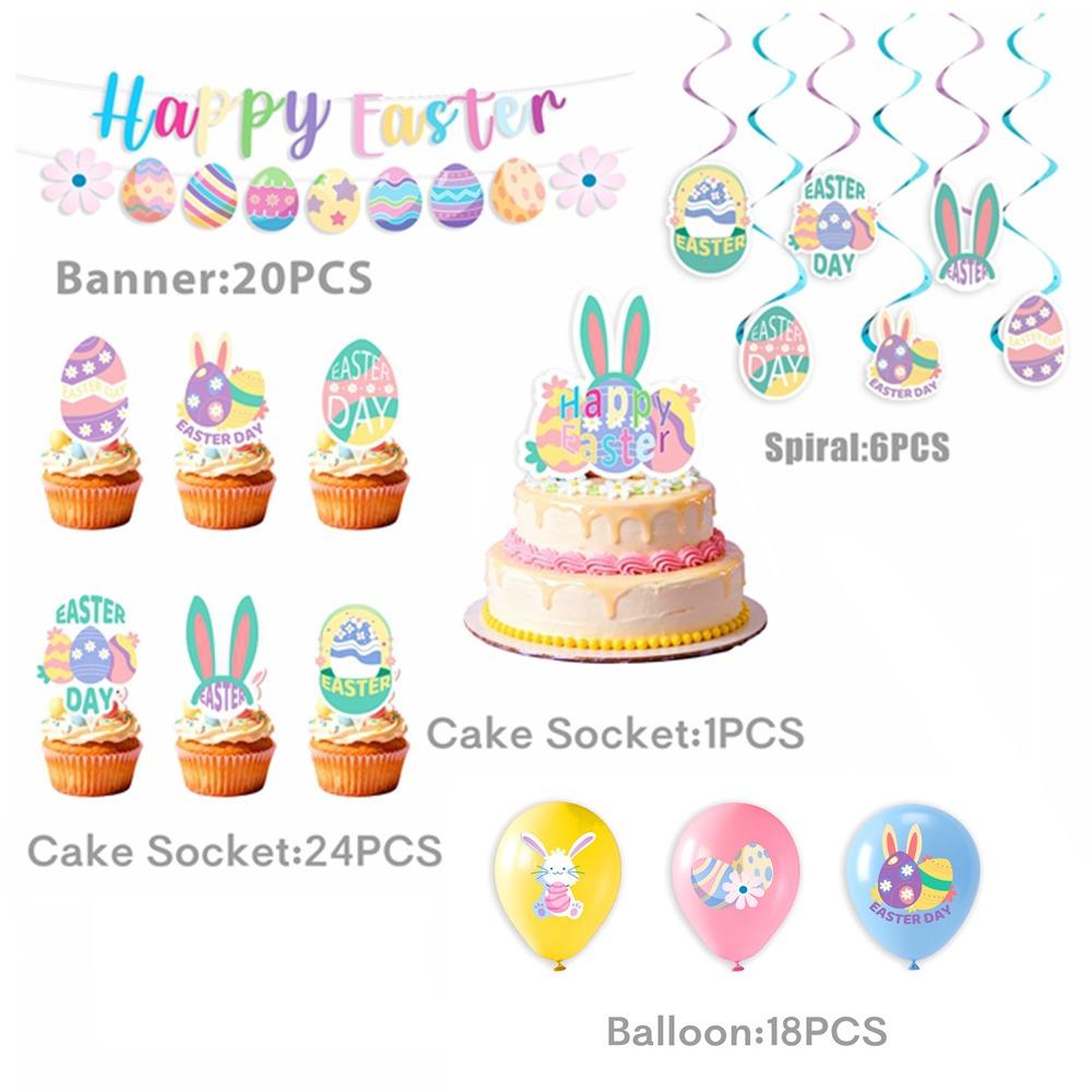 Creative Easter Party Decorations Rabbit Spiral Hanger Happy Easter Decor Cute DIY Easter Theme Decor Birthday Party