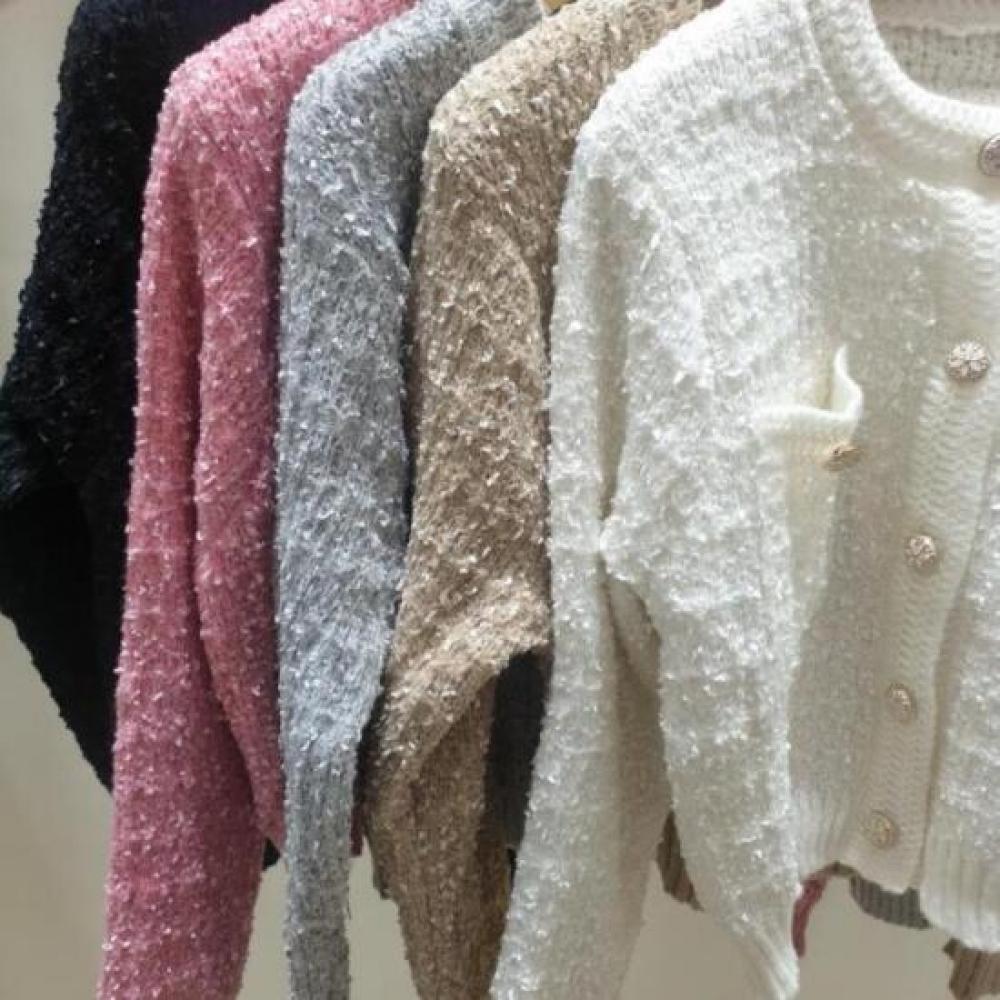 New Arrivals Open Run Women Cardigan Tweed Gold Button Autumn