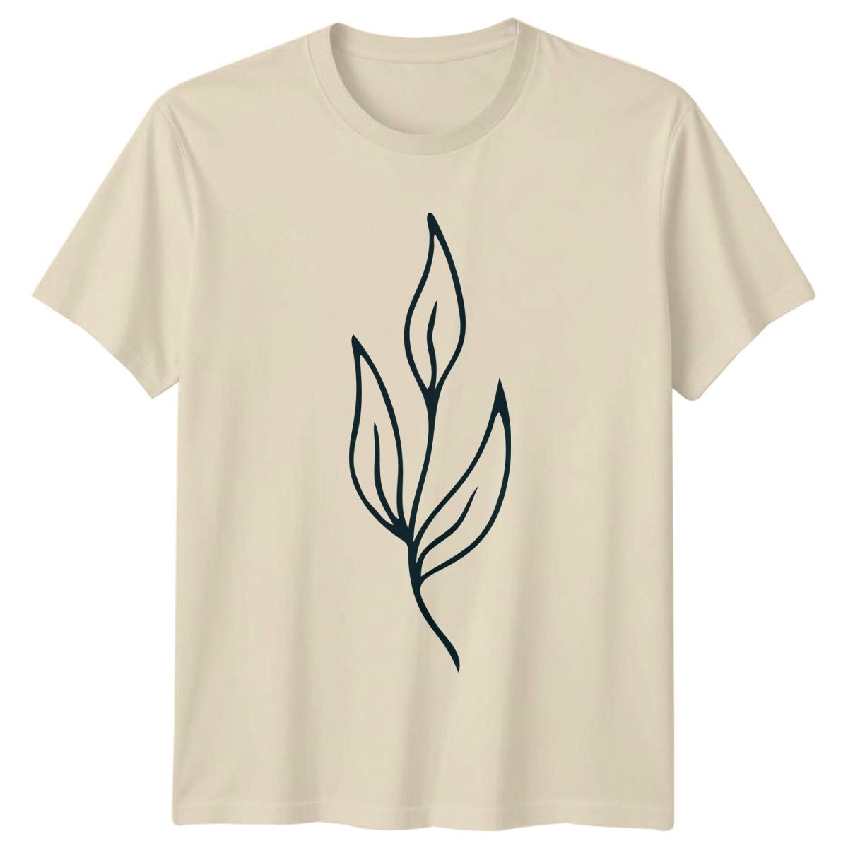 Minimalist Botanical Leaf Plant Line T-Shirt Line Art Foliage Botanical XXXXL