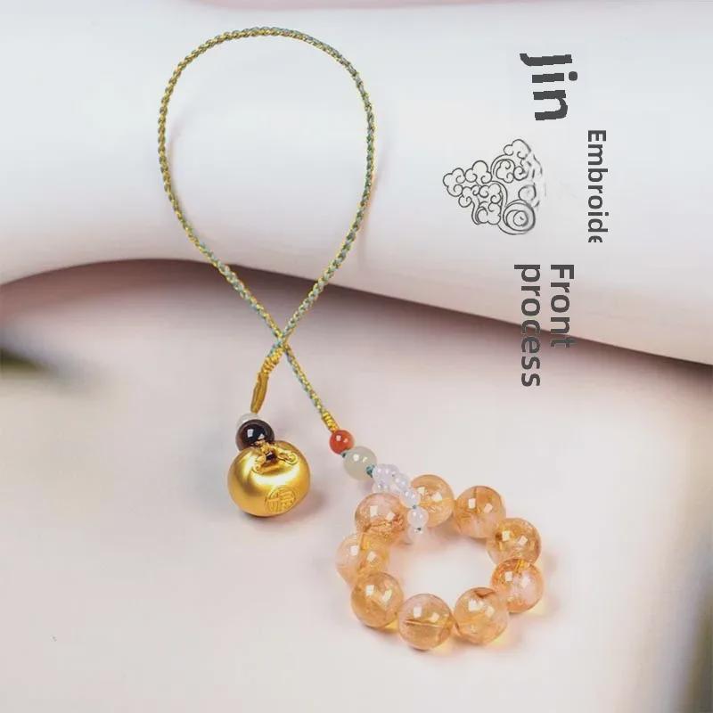 

Подвеска Asai Yellow Crystal Fortune Lock - Подвеска на сумку в национальном стиле