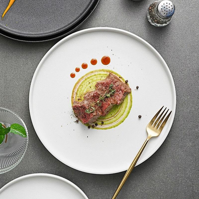 Nordic Ceramic Flat Dinner Plate