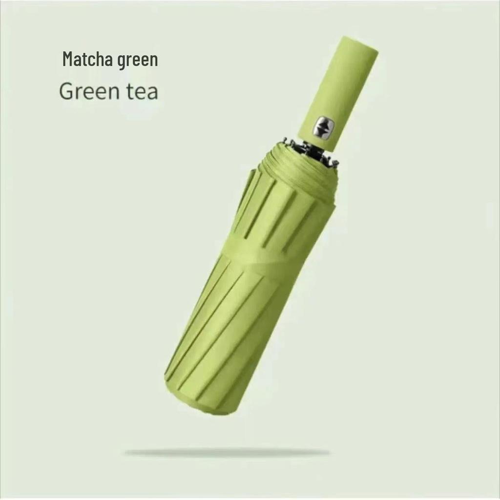 Zakázkový UV černý lepicí deštník proti slunci a dešti – Dámský třídílný design s potiskem loga.