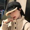 Plush Beret for Women in Autumn and Winter To Keep Warm and Show Face Small Octagonal Hat  Large Head Circumference  Fashionable Peaked Hat