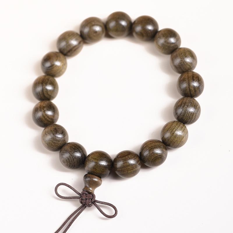 Sichuan Golden Silk Nanmu Ebony Bracelet - Intricate Wenwan Ornament with Perfect Style