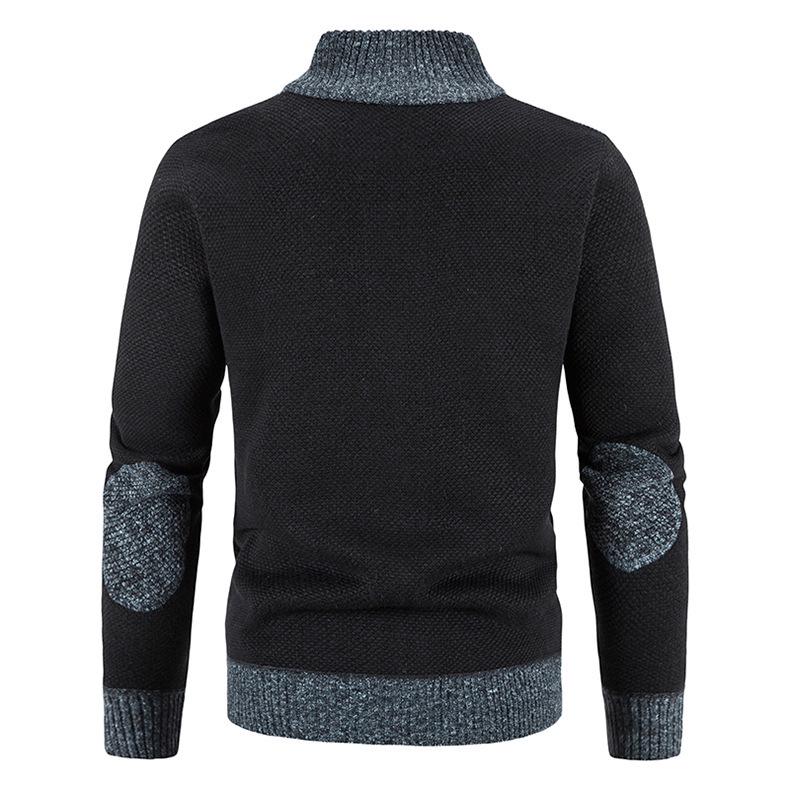 Men's Plus Velvet Thickened Stand Collar Cardigan Zipper Sweater - Autumn/Winter Warm Loose Knitwear